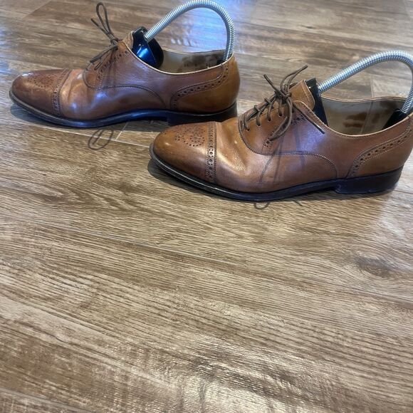 Cole Haan Oxford Shoes Men's 8.5 D Brown Cap Toe Leather USA Made Lace Up Dress - Picture 2 of 16